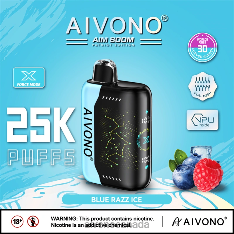 Aivono AIM BOOM 25000 Blue Razz Ice RBX2X345 - Aivono Vape