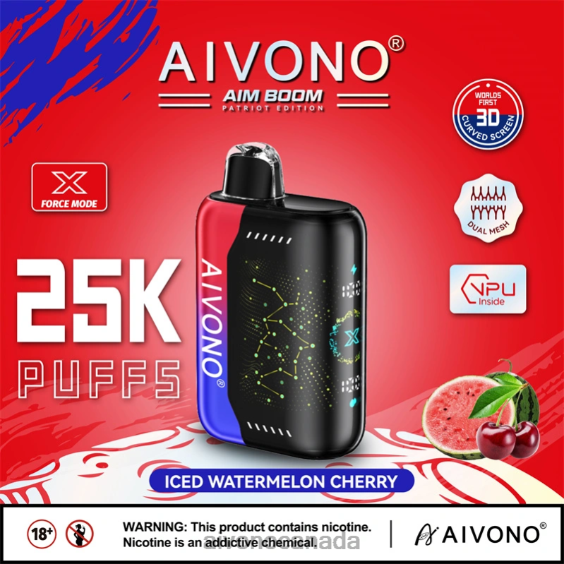 Aivono AIM BOOM 25000 Iced Watermelon Cherry RBX2X347 - Aivono Vape Canada