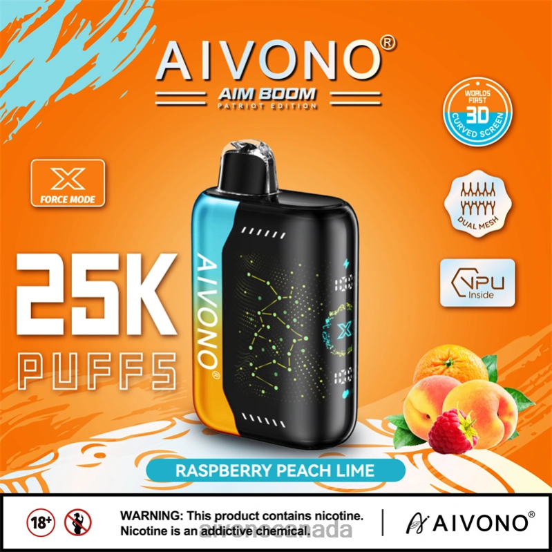 Aivono AIM BOOM 25000 Raspberry Peach Lime RBX2X350 - Aivono Vape Review