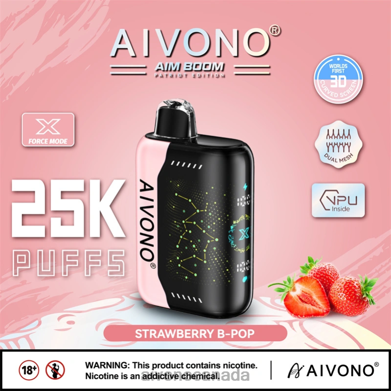 Aivono AIM BOOM 25000 Strawberry B-Pop RBX2X352 - Aivono Canada