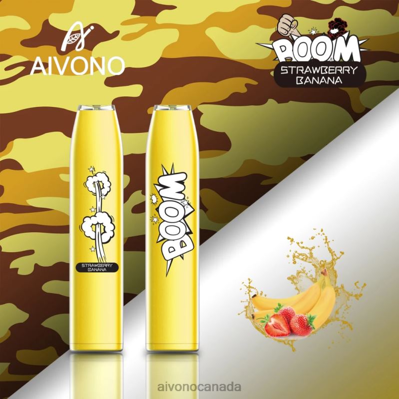 Aivono AIM BOOM 600 Strawberry Banana RBX2X363 - Aivono Vape Canada