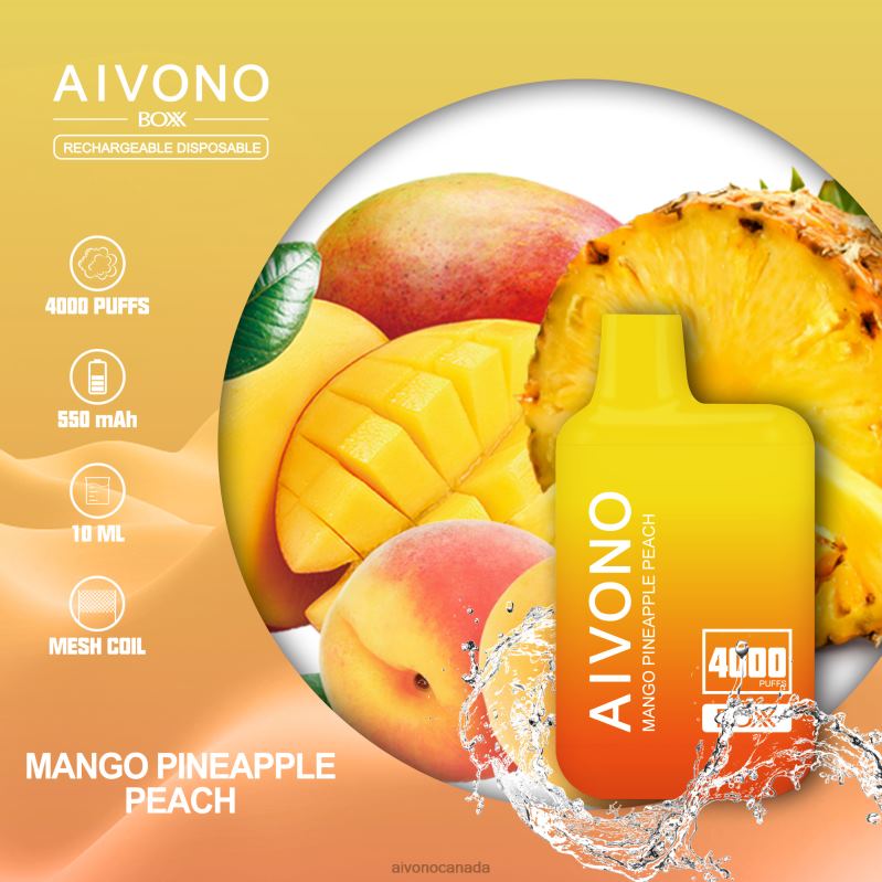 Aivono AIM BOXX 4000 Mango Pineapple Peach RBX2X219 - Aivono Vape Canada