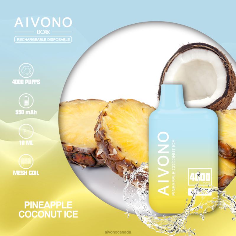 Aivono AIM BOXX 4000 Pineapple Coconut Ice RBX2X222 - Aivono Vape Review