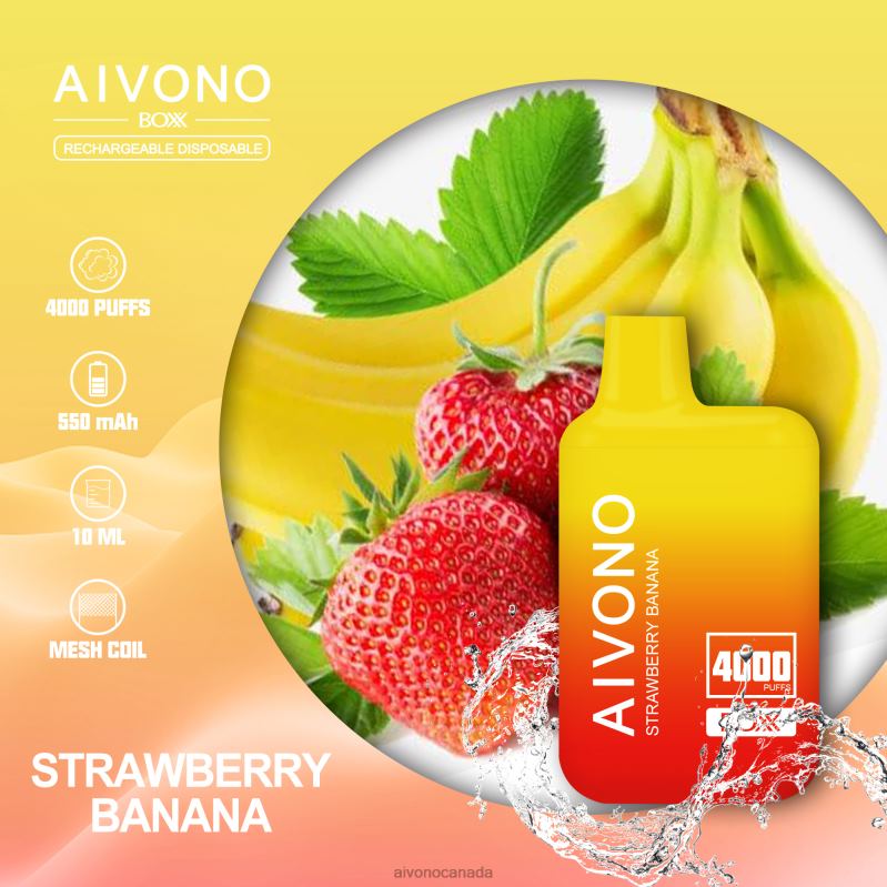 Aivono AIM BOXX 4000 Strawberry Banana RBX2X231 - Aivono Vape Canada