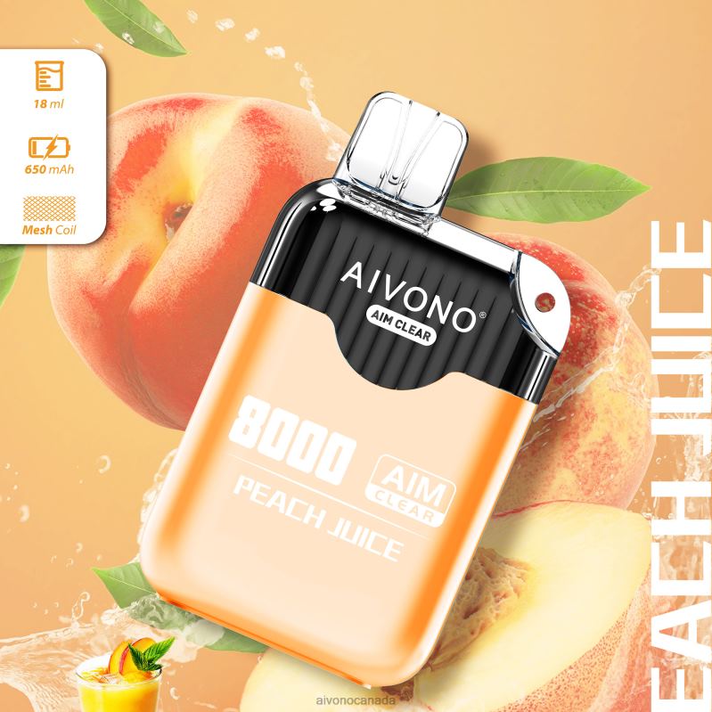 Aivono AIM CLEAR 8000 Peach Juice RBX2X203 - Aivono Vape Canada