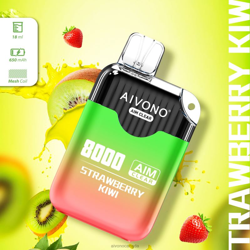 Aivono AIM CLEAR 8000 Strawberry Kiwi RBX2X210 - Aivono Vape Review