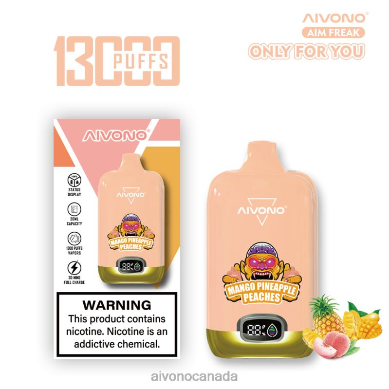 Aivono AIM FREAK 13000 Mango Pineapple Peaches RBX2X250 - Aivono Vape Review