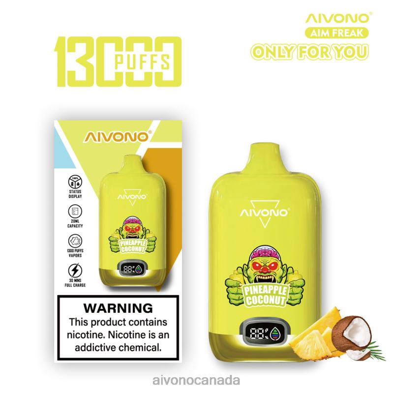 Aivono AIM FREAK 13000 Pineapple Coconut RBX2X248 - Aivono Canada