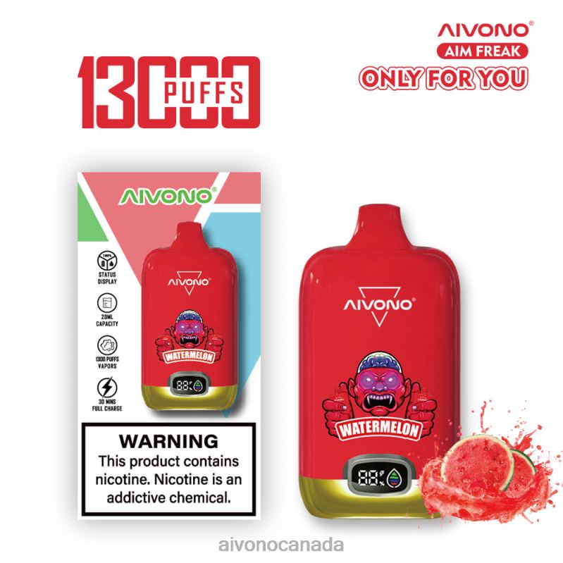 Aivono AIM FREAK 13000 Watermelon RBX2X244 - Aivono Canada