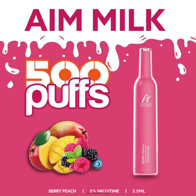 Aivono AIM MILK 500 Berry Peach RBX2X273 - Aivono Vape
