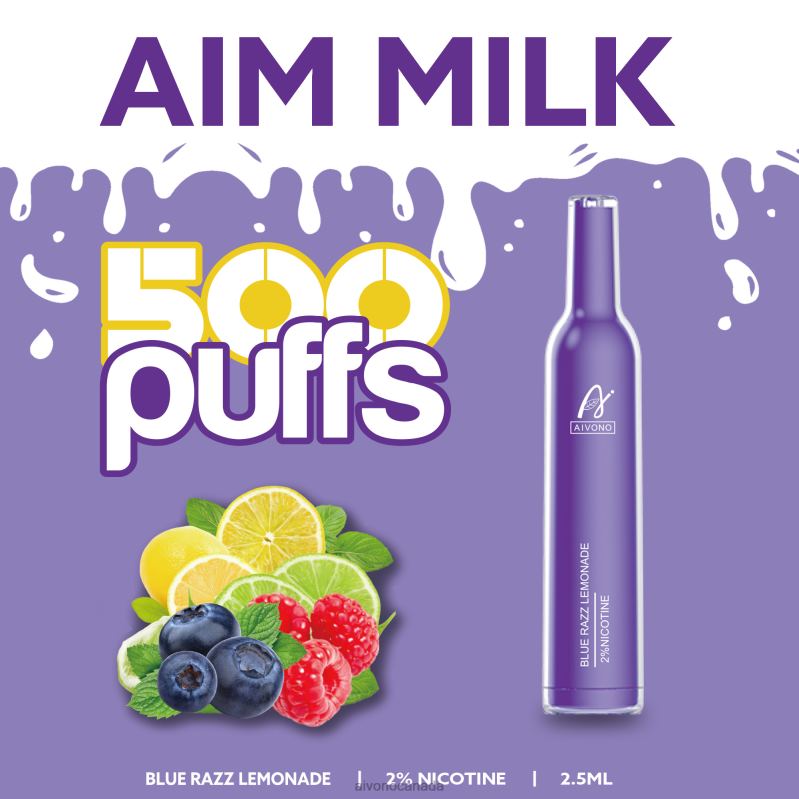 Aivono AIM MILK 500 Blue Razz Lemonade RBX2X264 - Aivono Canada
