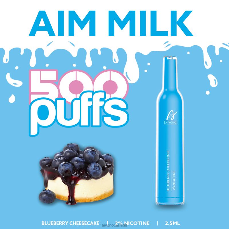 Aivono AIM MILK 500 Blueberry Cheese Cake RBX2X274 - Aivono Vape Review