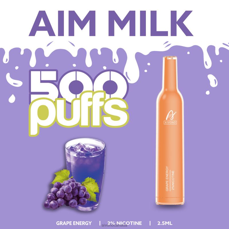 Aivono AIM MILK 500 Grape Energy RBX2X265 - Aivono Vape