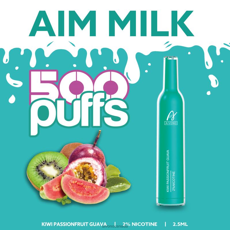 Aivono AIM MILK 500 Kiwi Passionfruit Guava RBX2X272 - Aivono Canada
