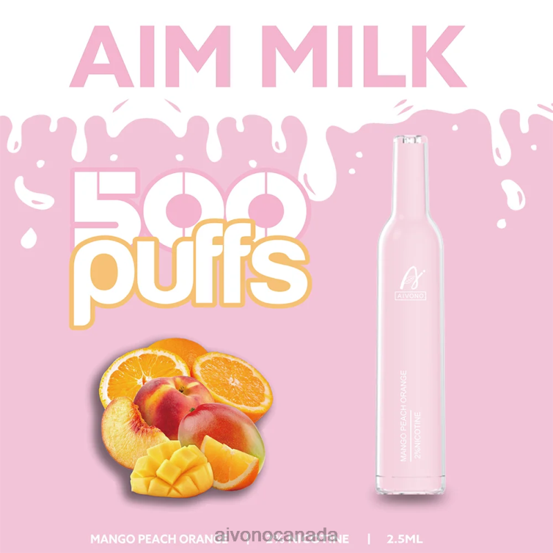 Aivono AIM MILK 500 Mango Peach Orange RBX2X269 - Aivono Vape