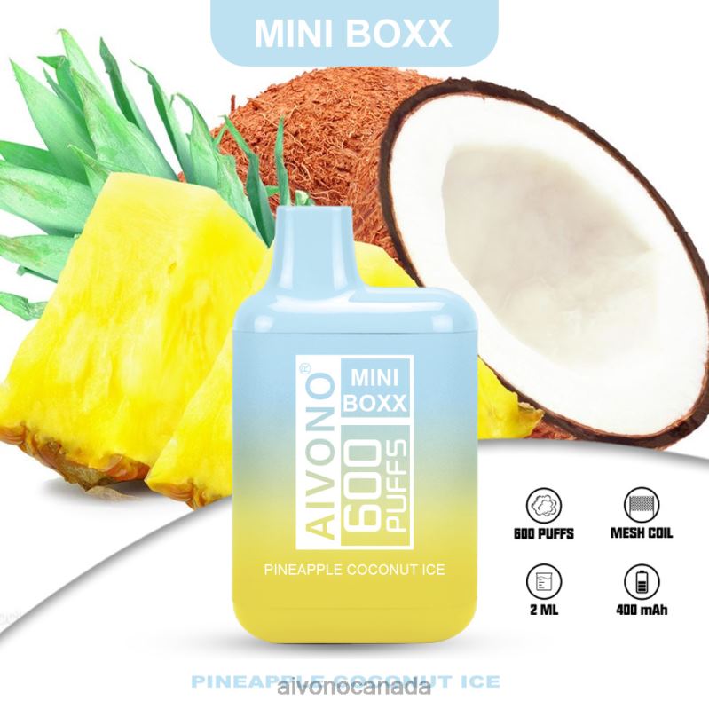 Aivono AIM MINI BOXX 600 Pineapple Coconut Ice RBX2X238 - Aivono Vape Review