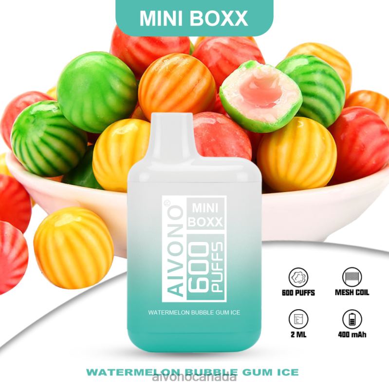 Aivono AIM MINI BOXX 600 Watermelon Bubble Gum Ice RBX2X235 - Aivono Vape Canada