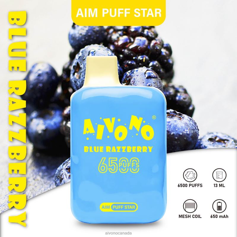 Aivono AIM PUFF STAR 6500 Blue Razzberry RBX2X292 - Aivono Canada