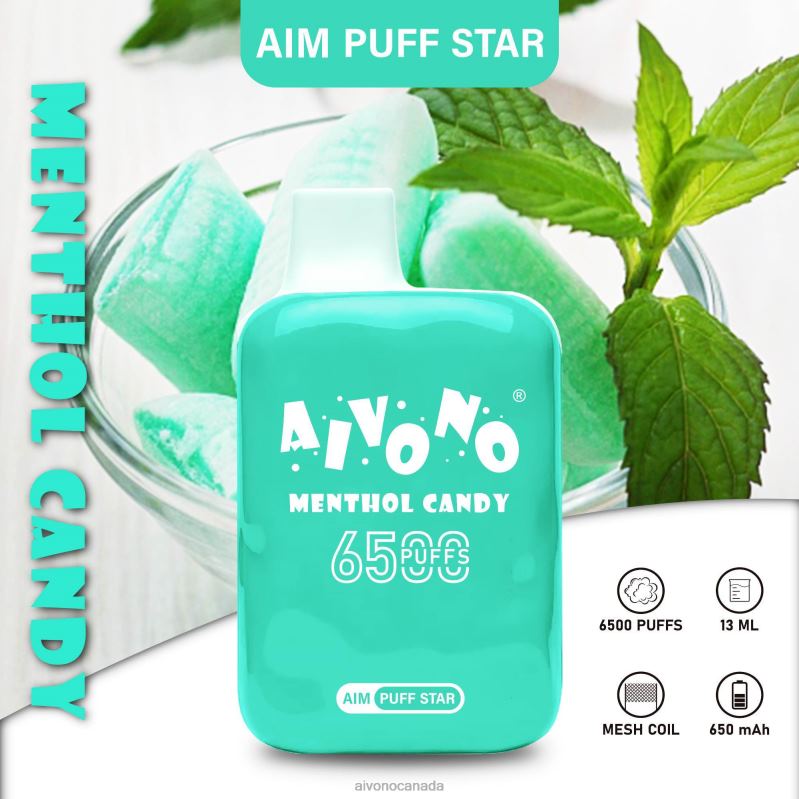 Aivono AIM PUFF STAR 6500 Menthol Candy RBX2X295 - Aivono Vape Canada