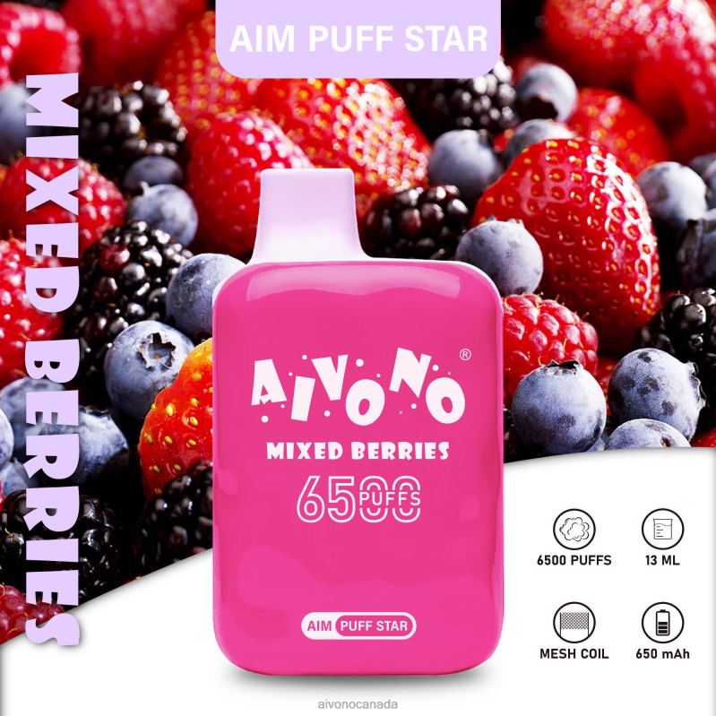 Aivono AIM PUFF STAR 6500 Mixed Berries RBX2X290 - Aivono Vape Review