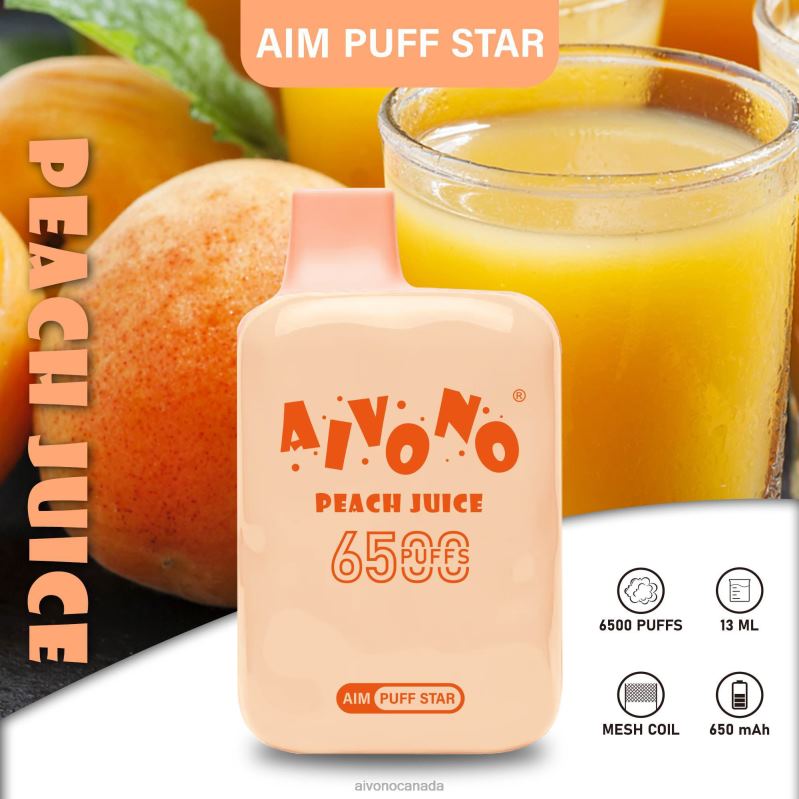 Aivono AIM PUFF STAR 6500 Peach Juice RBX2X289 - Aivono Vape