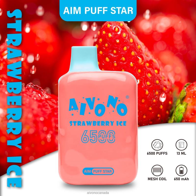 Aivono AIM PUFF STAR 6500 Strawberry Ice RBX2X288 - Aivono Canada