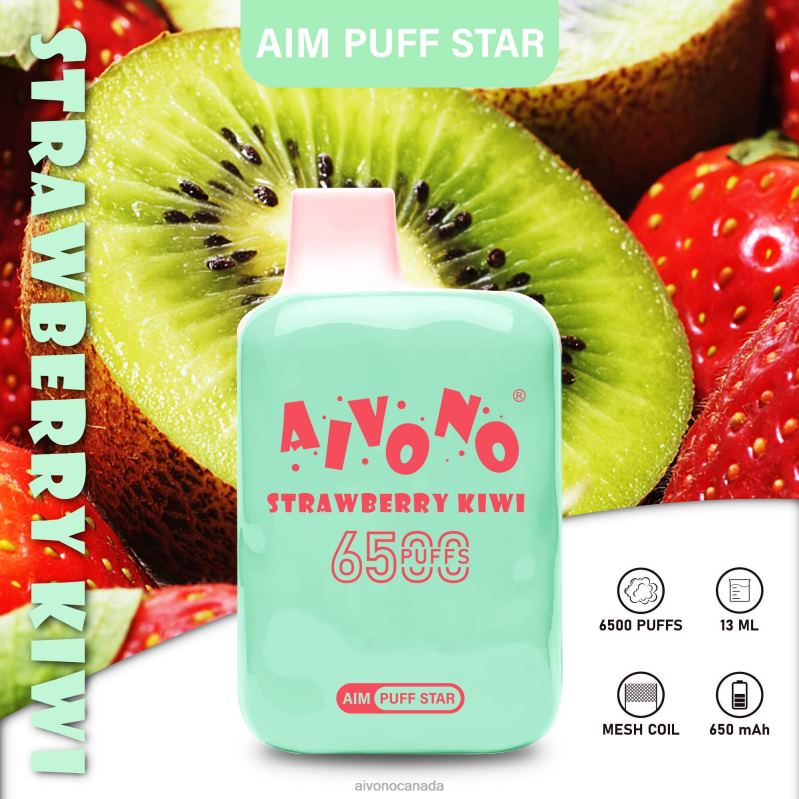Aivono AIM PUFF STAR 6500 Strawberry Kiwi RBX2X294 - Aivono Vape Review