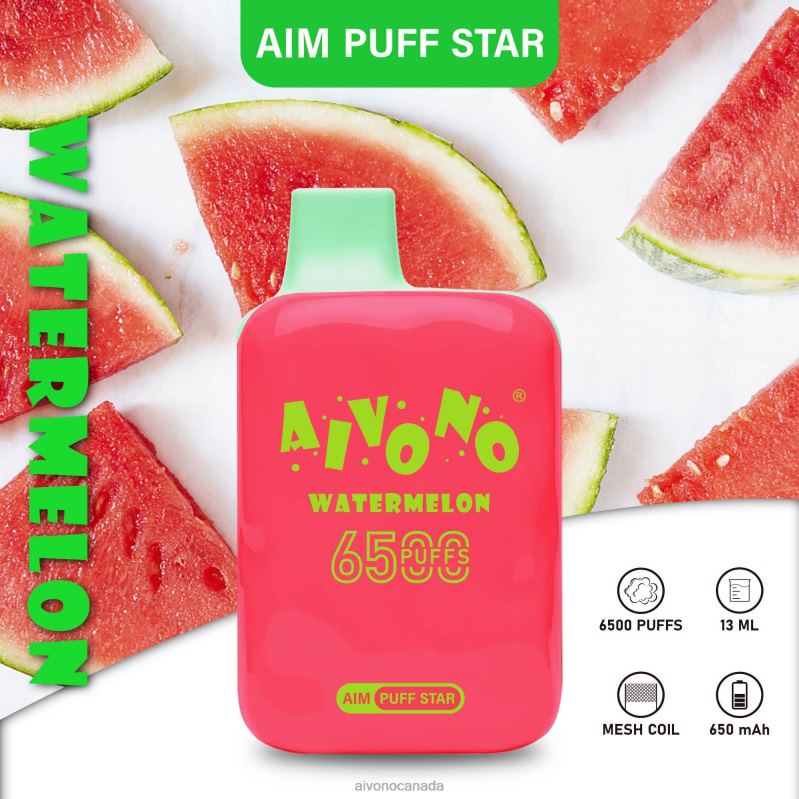 Aivono AIM PUFF STAR 6500 Watermelon RBX2X291 - Aivono Vape Canada