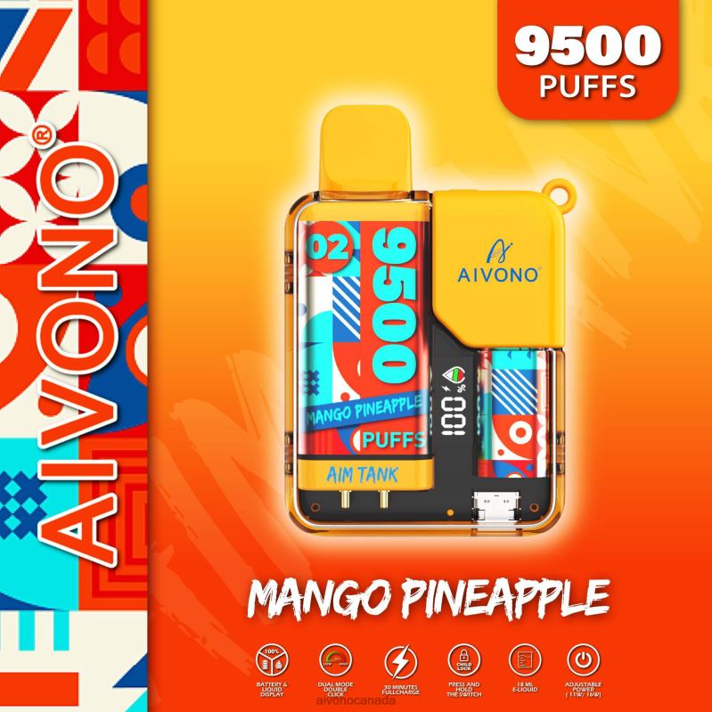 Aivono AIM TANK 9500 Mango Pineapple RBX2X34 - Aivono Vape Review