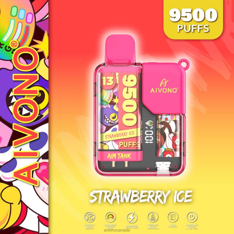 Aivono AIM TANK 9500 Strawberry Ice RBX2X38 - Aivono Vape Review