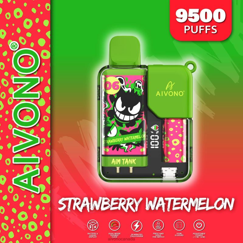 Aivono AIM TANK 9500 Strawberry Watermelon RBX2X46 - Aivono Vape Review