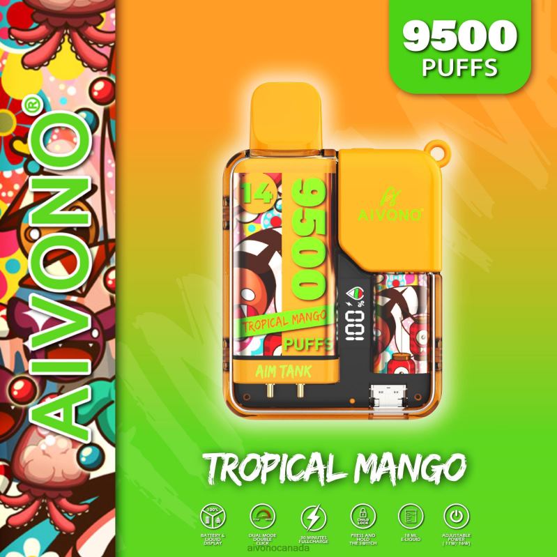 Aivono AIM TANK 9500 Tropical Mango RBX2X39 - Aivono Vape Canada