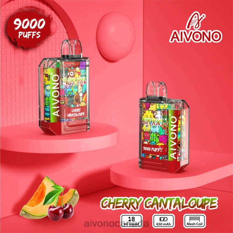Aivono AIM XXL 9000 Mouth Sticker Transparent Cherry Cantaloupe RBX2X57 - Aivono Vape