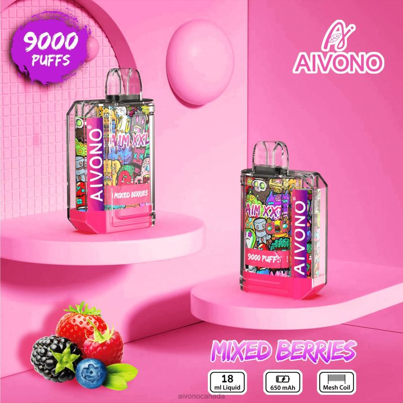 Aivono AIM XXL 9000 Mouth Sticker Transparent Mixed Berries RBX2X51 - Aivono Vape Canada