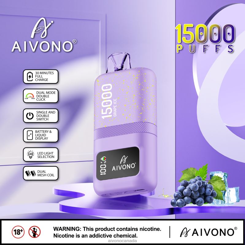 Aivono AIM magic 15000 Grape Ice RBX2X60 - Aivono Canada