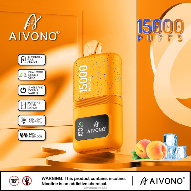 Aivono AIM magic 15000 Peach Ice RBX2X59 - Aivono Vape Canada