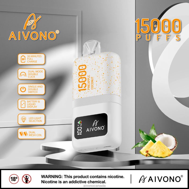 Aivono AIM magic 15000 Pineapple Coconut RBX2X72 - Aivono Canada