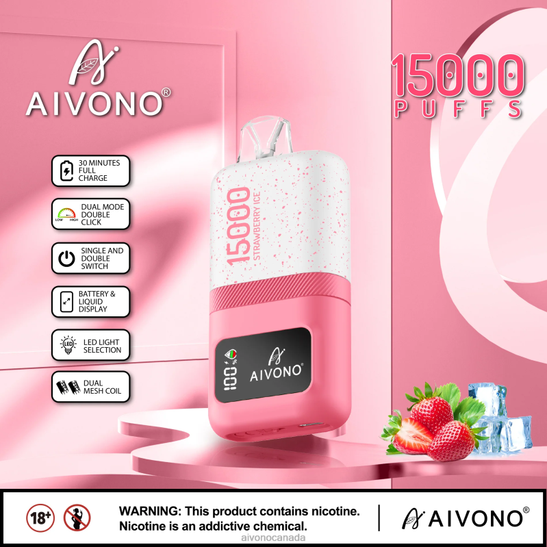 Aivono AIM magic 15000 Strawberry Ice RBX2X71 - Aivono Vape Canada