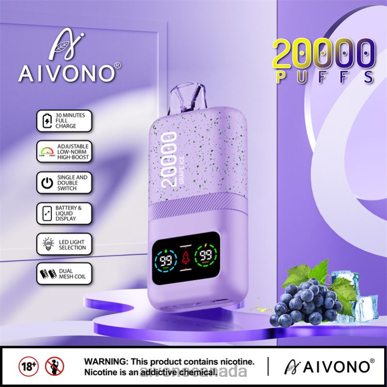 Aivono AIM magic 20000 Grape Ice RBX2X86 - Aivono Vape Review