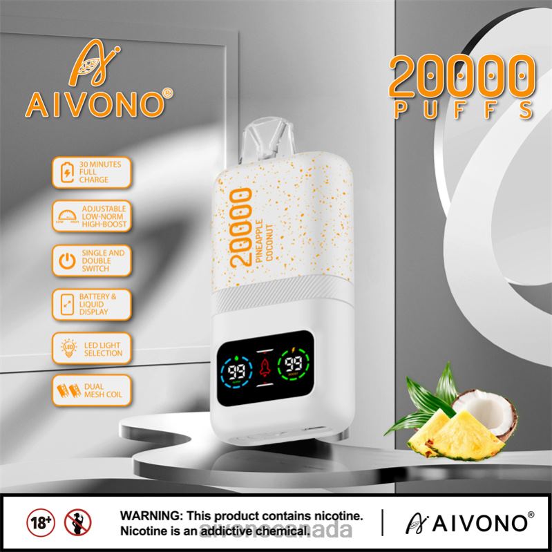 Aivono AIM magic 20000 Pineapple Coconut Ice RBX2X76 - Aivono Canada