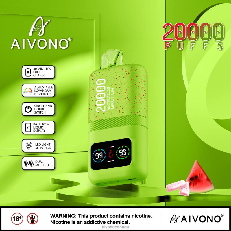 Aivono AIM magic 20000 Watermelon Bubble Gum RBX2X82 - Aivono Vape Review