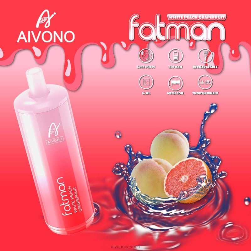 Aivono FATMAN 6800 Grapefruit RBX2X25 - Aivono Vape