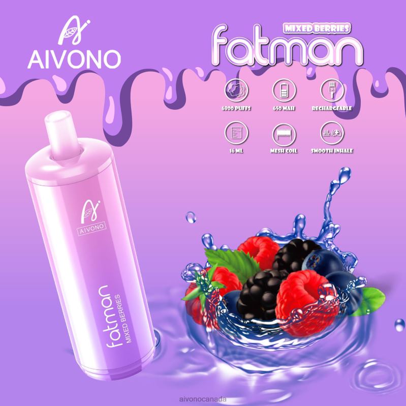 Aivono FATMAN 6800 Mixed Berries RBX2X27 - Aivono Vape Canada