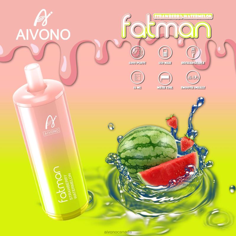 Aivono FATMAN 6800 Strawberry Watermelon RBX2X30 - Aivono Vape Review