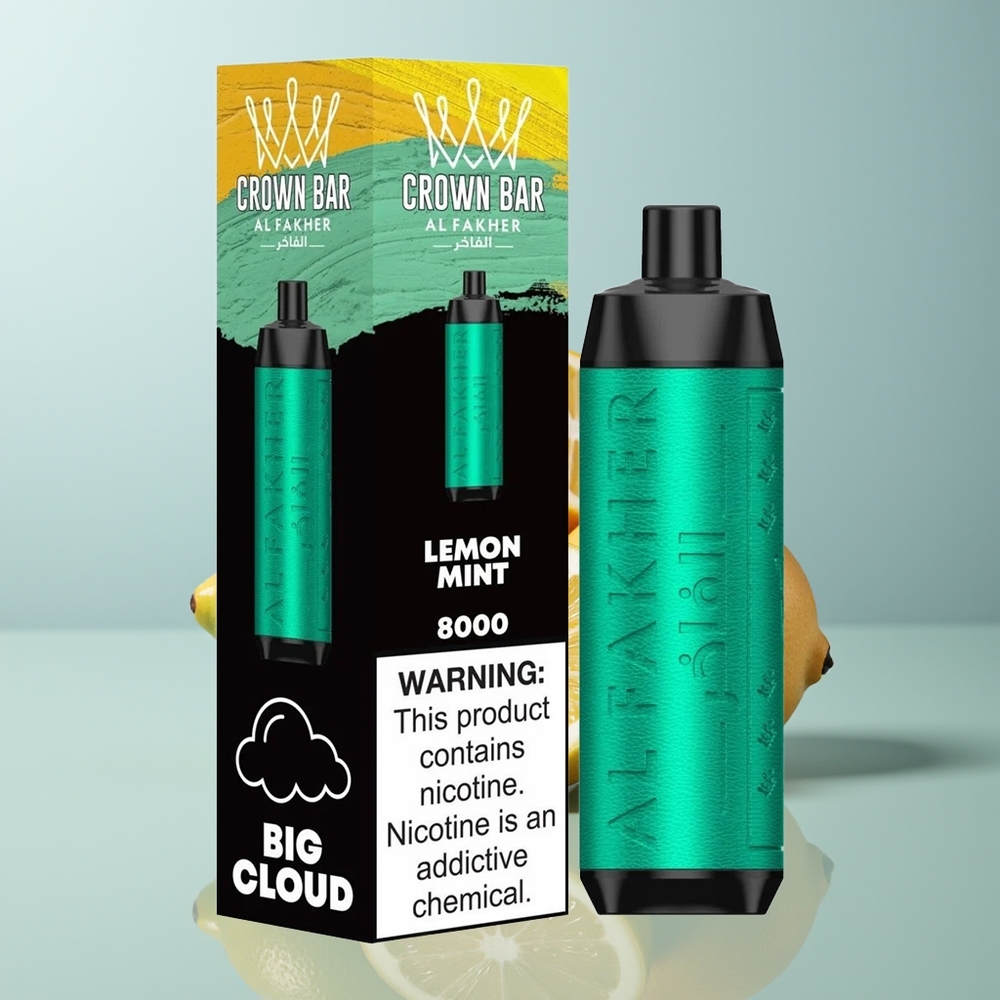 Wholesale Canada Al Fakher Crown Bar 8000 5mg Nicotine 18ml e-Liquid Lemon Mint