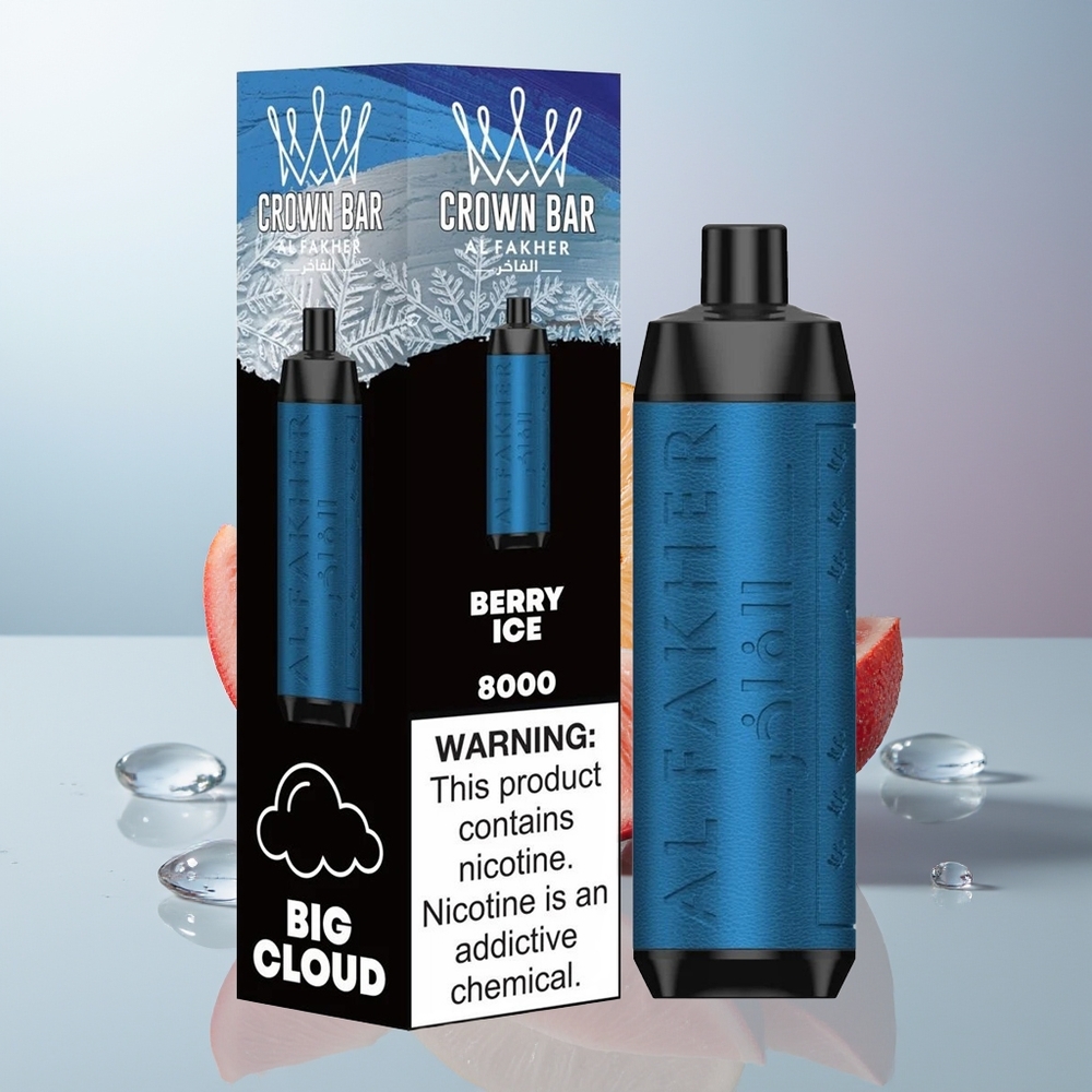 Wholesale Canada Al Fakher Crown Bar 8000 Puffs USB Type-C Berry Ice