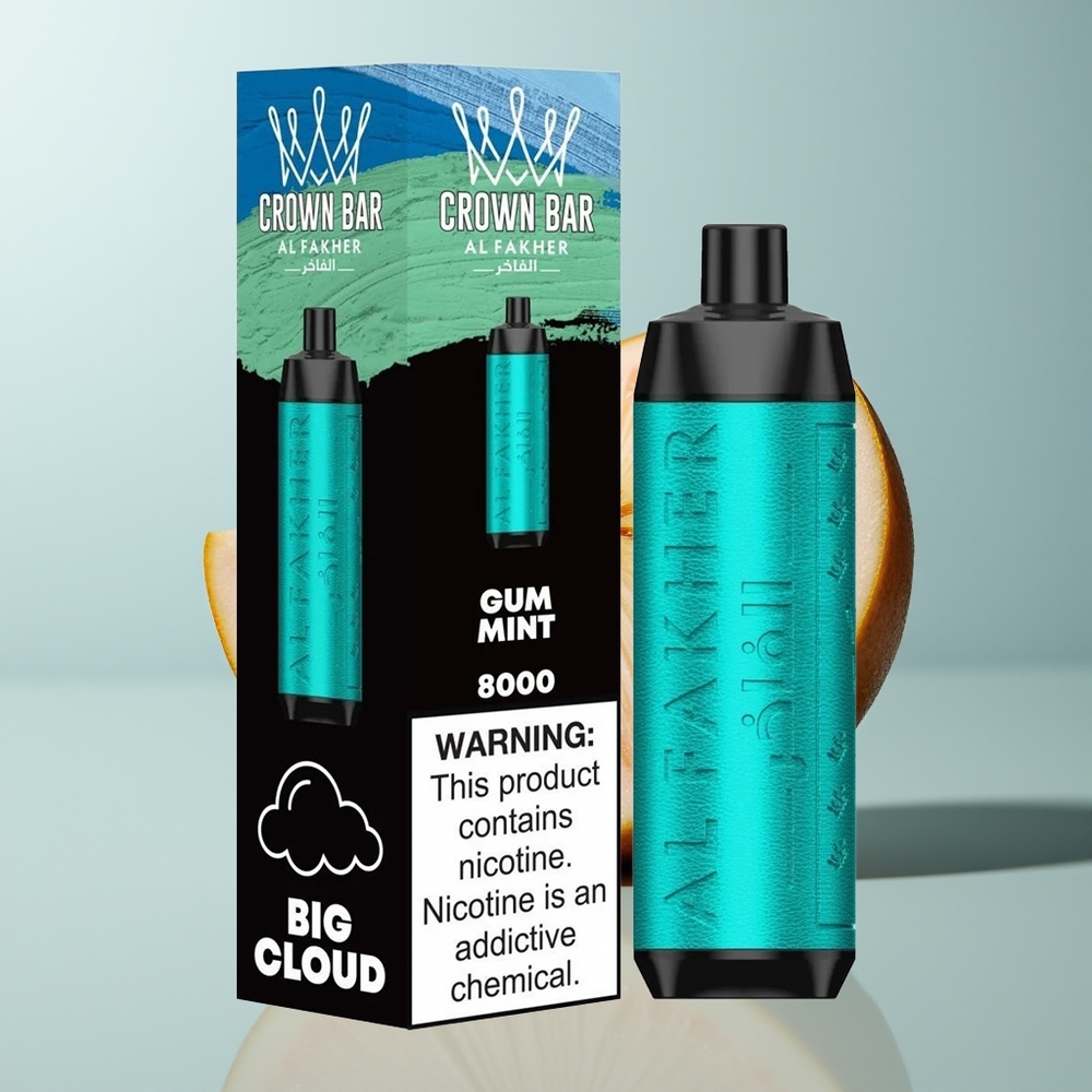 Wholesale Canada Al Fakher Crown Bar 8000 Puffs USB Type-C Gum Mint