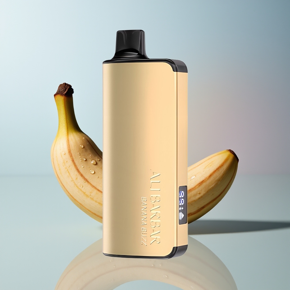 Wholesale Canada Alibarbar Ingot 9000 Puffs 22ml LED Banana Buzz