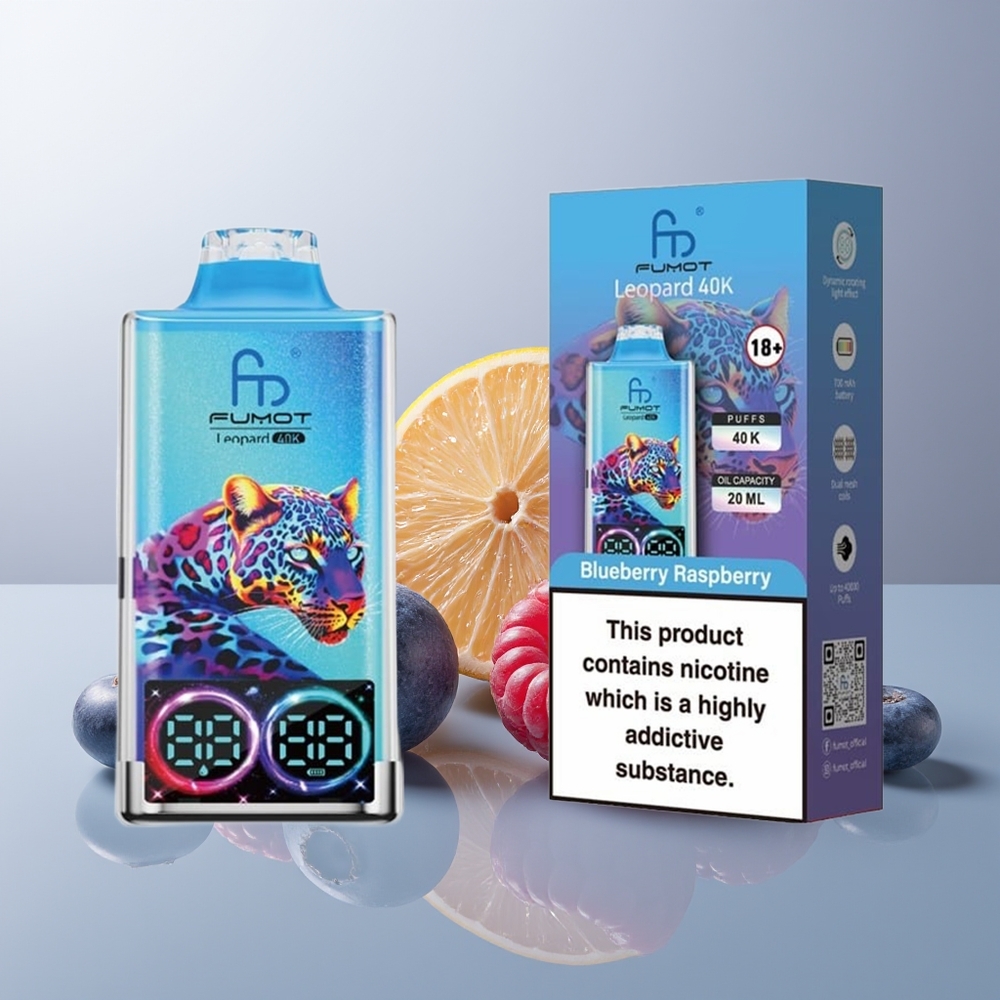 Wholesale Canada Fumot Leopard 40K Puffs Dual Mesh Blueberry Raspberry