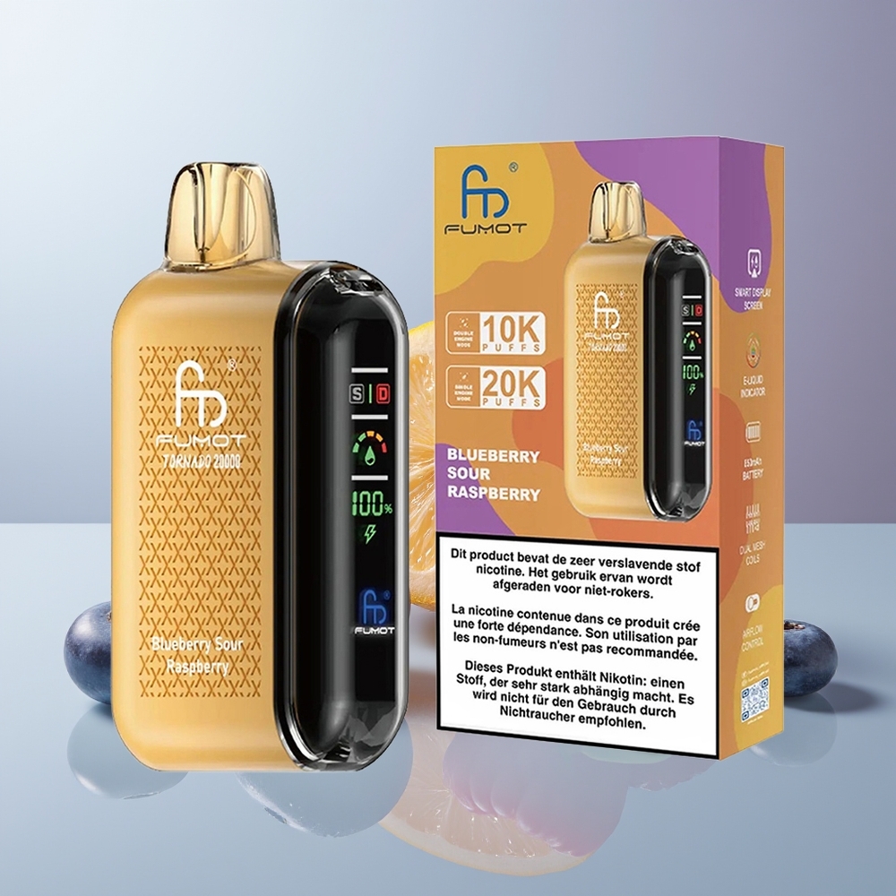 Wholesale Canada Fumot Tornado 20000 Puffs Dual Mesh Airflow Control Blueberry Sour Raspberry